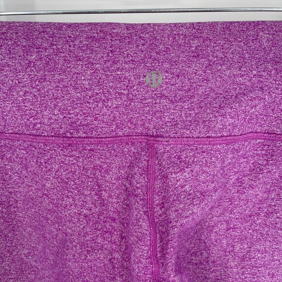 Lululemon Wunder Under Crop Leggings Heathered Pink Size 6 - Picture 8 of 9